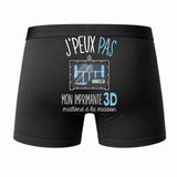 Caleçon J'peux Pas J'Ai Impression 3D - Humour Boxer Coton Idée Cadeau