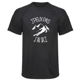 Maillot de Sport Homme Jpeux Pas Jai Ski pour Noir Jpeux Pas - T-Shirt Respirant Polyester Manches Courtes - Cadeau Sportif Anniversaire Noël Fête des Pères