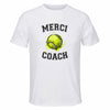 Maillot de Sport Homme pour Merci Tennis Coach - T-Shirt Respirant Polyester Manches Courtes - Cadeau Sportif Anniversaire Noël Fête des Pères