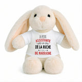 Peluche Lapin Bébé Doudou L'assistante de Ruche de Marraine Cadeau Naissance Fille Nouveau-Né Baby Shower