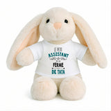 Peluche Lapin Bébé Doudou L'Assistant de Ferme de Tata Cadeau Naissance Garçon Nouveau-Né Baby Shower