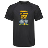 Maillot de Sport Homme pour Matheo en a Une Sacree Paire - T-Shirt Respirant Polyester Manches Courtes - Cadeau Sportif Anniversaire Noël Fête des Pères