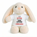 Peluche Lapin Bébé Doudou Je Veux Devenir Joueuse de Petanque comme Maman Cadeau Naissance Nouveau-Né Baby Shower