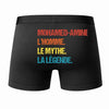 Caleçon Mohamed-Amine Mythe Légende Vintage - Dos - Humour Boxer Coton Motif Métier Idée Cadeau Anniversaire Noël Homme