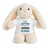 Peluche Lapin Bébé Doudou L'Assistant de Infirmerie de Tonton Cadeau Naissance Garçon Nouveau-Né Baby Shower