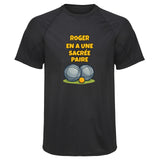 Maillot de Sport Homme pour Roger en a Une Sacree Paire - T-Shirt Respirant Polyester Manches Courtes - Cadeau Sportif Anniversaire Noël Fête des Pères
