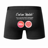 Caleçon Relations COMPLIQUÉS C'est Un Match - Dos - Humour Boxer Coton Motif Métier Idée Cadeau Anniversaire Noël Homme