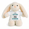 Peluche Lapin Bébé Doudou L'Assistant de Ferme de Marraine Cadeau Naissance Garçon Nouveau-Né Baby Shower