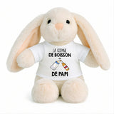 Peluche Lapin Bébé Doudou La Copine de Boisson de Papi Cadeau Naissance Fille Nouveau-Né Baby Shower