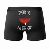 Caleçon J'peux Pas J'Ai Beer Pong - Humour Boxer Coton Idée Cadeau
