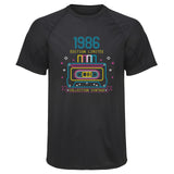 Maillot de Sport Homme 1986 Edition Limitee - T-Shirt Respirant Polyester Manches Courtes - Cadeau Sportif Anniversaire Noël Fête des Pères