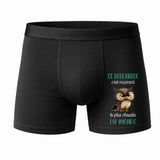 Caleçon Ce Boulanger Le Plus Chouette - Face - Humour Boxer Coton Motif Métier Idée Cadeau Anniversaire Noël Homme