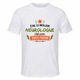 Maillot de Sport Homme Meilleur Neurologue Super Pouvoir Cadeau Anniversaire Noël Fête des Pères T-Shirt Respirant Polyester