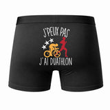 Caleçon J'peux Pas J'Ai Duathlon - Humour Boxer Coton Idée Cadeau