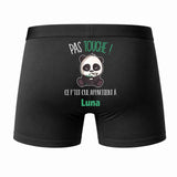 Caleçon Luna Pas Touche - Dos - Humour Boxer Coton Motif Métier Idée Cadeau Anniversaire Noël Homme