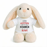 Peluche Lapin Bébé Doudou L'assistante du Barbecue de Papi Cadeau Naissance Fille Nouveau-Né Baby Shower