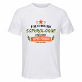Maillot de Sport Homme Meilleur Sophrologue Super Pouvoir Cadeau Anniversaire Noël Fête des Pères T-Shirt Respirant Polyester