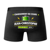Caleçon Chargement en Cours Jean-Christophe - Dos - Humour Boxer Coton Motif Métier Idée Cadeau Anniversaire Noël Homme