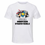 Maillot de Sport Homme Super Moniteur D Auto-Ecole - T-Shirt Respirant Polyester Manches Courtes - Cadeau Sportif Anniversaire Noël Fête des Pères