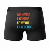 Caleçon Maxence Mythe Légende Vintage - Dos - Humour Boxer Coton Motif Métier Idée Cadeau Anniversaire Noël Homme