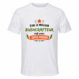 Maillot de Sport Homme Meilleur Bushcrafteur Super Pouvoir Cadeau Anniversaire Noël Fête des Pères T-Shirt Respirant Polyester