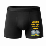 Caleçon Joseph en à Une sacrée Paire - Face - Humour Boxer Coton Motif Métier Idée Cadeau Anniversaire Noël Homme