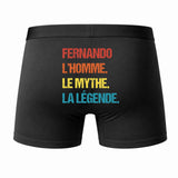 Caleçon Fernando Mythe Légende Vintage - Dos - Humour Boxer Coton Motif Métier Idée Cadeau Anniversaire Noël Homme