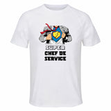 Maillot de Sport Homme Super Chef De Service - T-Shirt Respirant Polyester Manches Courtes - Cadeau Sportif Anniversaire Noël Fête des Pères