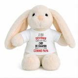 Peluche Lapin Bébé Doudou Je Veux Devenir Chef de Chantier comme Papa Cadeau Naissance Nouveau-Né Baby Shower