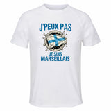 Maillot de Sport Homme Marseillais J'peux Pas - T-Shirt Respirant Polyester Manches Courtes - Cadeau Sportif Anniversaire Noël Fête des Pères