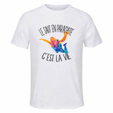 Maillot de Sport Homme Saut en Parachute C'est La Vie - T-Shirt Respirant Polyester Manches Courtes - Cadeau Sportif Anniversaire Noël Fête des Pères