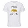 Maillot de Sport Homme Frites C'est La Vie - T-Shirt Respirant Polyester Manches Courtes - Cadeau Sportif Anniversaire Noël Fête des Pères