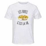 Maillot de Sport Homme Frites C'est La Vie - T-Shirt Respirant Polyester Manches Courtes - Cadeau Sportif Anniversaire Noël Fête des Pères