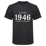 Maillot de Sport Homme 1946 Cuvee Grand Cru - T-Shirt Respirant Polyester Manches Courtes - Cadeau Sportif Anniversaire Noël Fête des Pères
