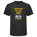 Maillot de Sport Homme pour Christophe en a Une Sacree Paire - T-Shirt Respirant Polyester Manches Courtes - Cadeau Sportif Anniversaire Noël Fête des Pères