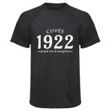 Maillot de Sport Homme 1922 Cuvee Grand Cru - T-Shirt Respirant Polyester Manches Courtes - Cadeau Sportif Anniversaire Noël Fête des Pères