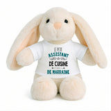 Peluche Lapin Bébé Doudou L'Assistant de Cuisine de Marraine Cadeau Naissance Garçon Nouveau-Né Baby Shower