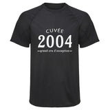 Maillot de Sport Homme 2004 Cuvee Grand Cru - T-Shirt Respirant Polyester Manches Courtes - Cadeau Sportif Anniversaire Noël Fête des Pères