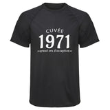 Maillot de Sport Homme 1971 Cuvee Grand Cru - T-Shirt Respirant Polyester Manches Courtes - Cadeau Sportif Anniversaire Noël Fête des Pères