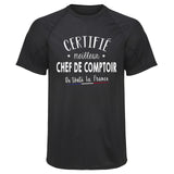 Maillot de Sport Homme pour Chef de Comptoir - T-Shirt Respirant Polyester Manches Courtes - Cadeau Sportif Anniversaire Noël Fête des Pères