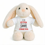 Peluche Lapin Bébé Doudou Je Veux Devenir Caviste comme Papa Cadeau Naissance Nouveau-Né Baby Shower