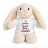 Peluche Lapin Bébé Doudou Je Veux Devenir Assistant Social comme Papa Cadeau Naissance Garçon Nouveau-Né Baby Shower