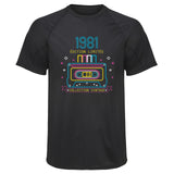 Maillot de Sport Homme 1981 Edition Limitee - T-Shirt Respirant Polyester Manches Courtes - Cadeau Sportif Anniversaire Noël Fête des Pères
