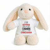 Peluche Lapin Bébé Doudou Je Veux Devenir Cuisiniere comme Maman Cadeau Naissance Nouveau-Né Baby Shower