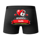 Caleçon Réservé à Axelle - Dos - Humour Boxer Coton Motif Métier Idée Cadeau Anniversaire Noël Homme