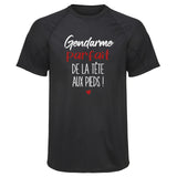 Maillot de Sport Homme pour Gendarme Parfait de Le Tete aux Pieds - T-Shirt Respirant Polyester Manches Courtes - Cadeau Sportif Anniversaire Noël Fête des Pères