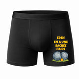 Caleçon Eden en à Une sacrée Paire - Face - Humour Boxer Coton Motif Métier Idée Cadeau Anniversaire Noël Homme