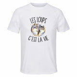 Maillot de Sport Homme pour Loup C'est La Vie - T-Shirt Respirant Polyester Manches Courtes - Cadeau Sportif Anniversaire Noël Fête des Pères
