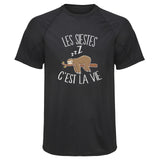Maillot de Sport Homme Sieste Cest la Vie - T-Shirt Respirant Polyester Manches Courtes - Cadeau Sportif Anniversaire Noël Fête des Pères