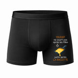 Caleçon Youssef Courir après la Raclette - Face - Humour Boxer Coton Motif Métier Idée Cadeau Anniversaire Noël Homme